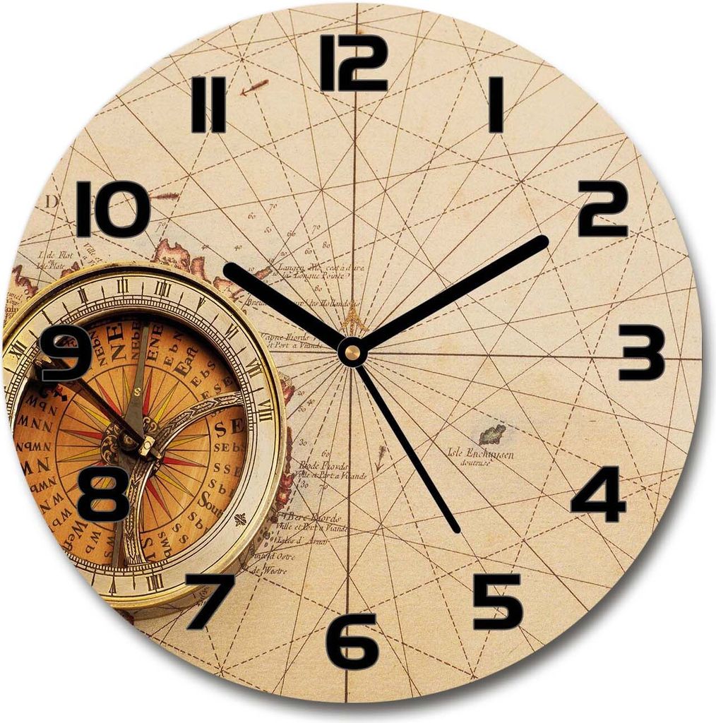 Wanduhr aus Glas 30fi Glasbild Glasuhr Gehärtetes Glas - Produktbild 