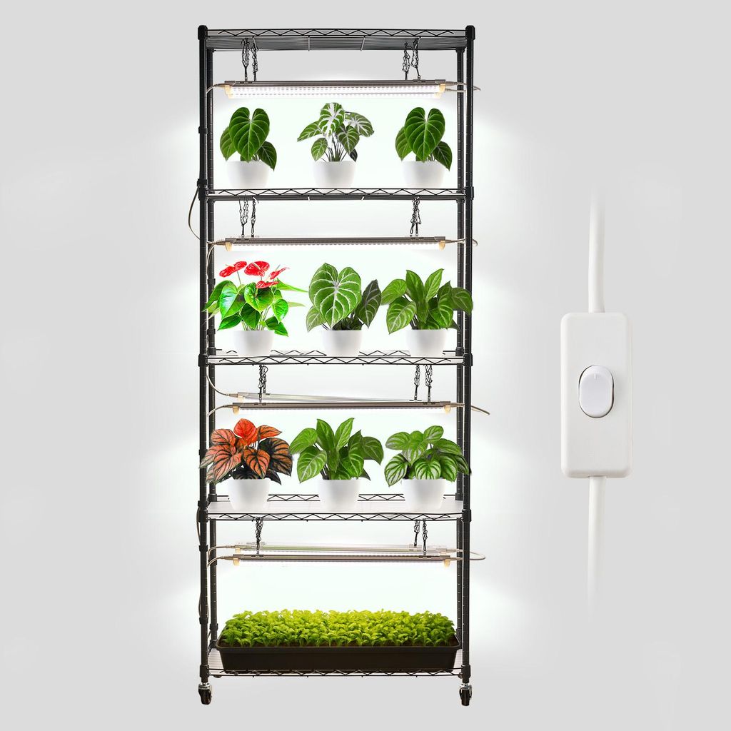 VEVOR DIY-Pflanzenregal mit Wachstumslichtern, 180 cm hoher Produktbild 