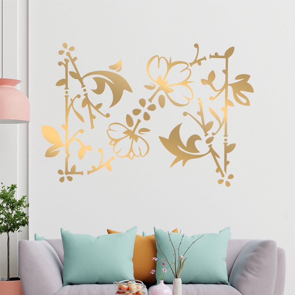 Blumenranke - Linien Wandtattoo in 6 Größen - Wandaufkleber Wall Sticker - Dekoration, Küche, Wohnzimmer, Schlafzimmer, Badezimmer