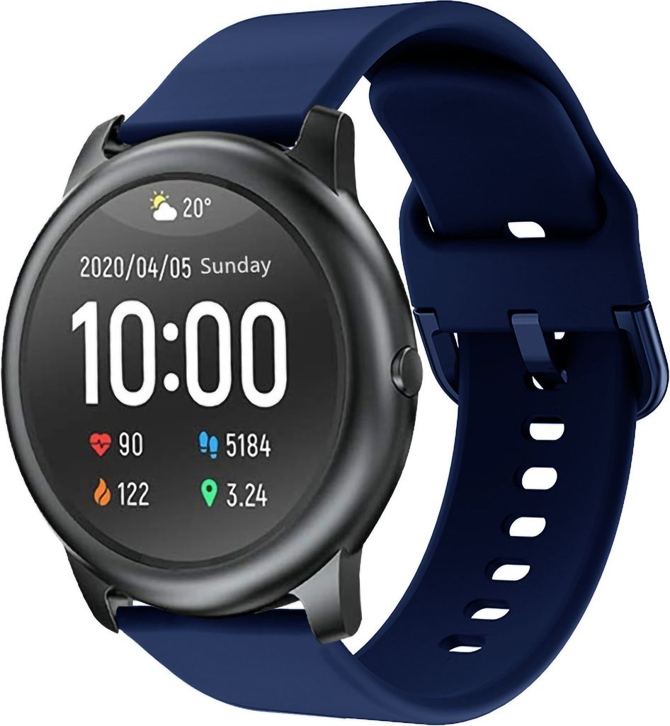 Watch Gurt Sweat-Sof-atmungsaktivem, elektropleten Schnalle Sports Austauschbares Uhrenband für Xiaomi Haylou Solar LS05-Mitternachtsblau