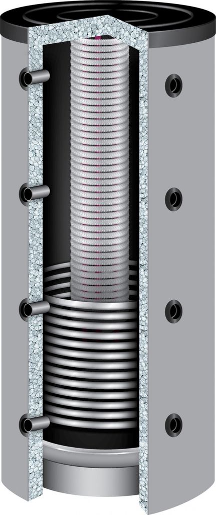 800 Liter TWL Hygienespeicher 90° KER-800 1 Wärmetauscher 120mm Isolierung