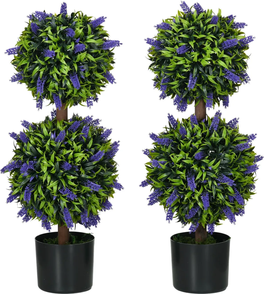 16 Mazzi Di Fiori Di Lavanda Artificiali UV Resistenti - Piante Finte In Plastica Per Decorazione Esterna E Interna - Viola - 5
