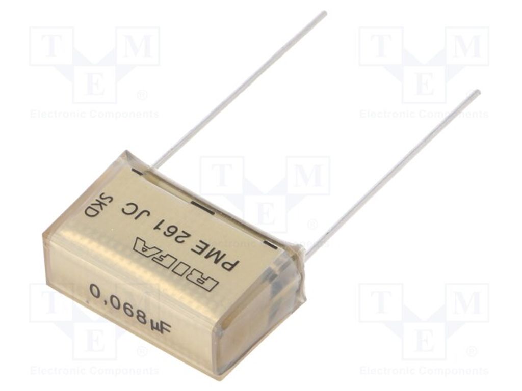 1x Kondensator: Papier 20,3mm 68nF 500VAC ±10% THT Serie: P61 P61JC5680KR30 Papie