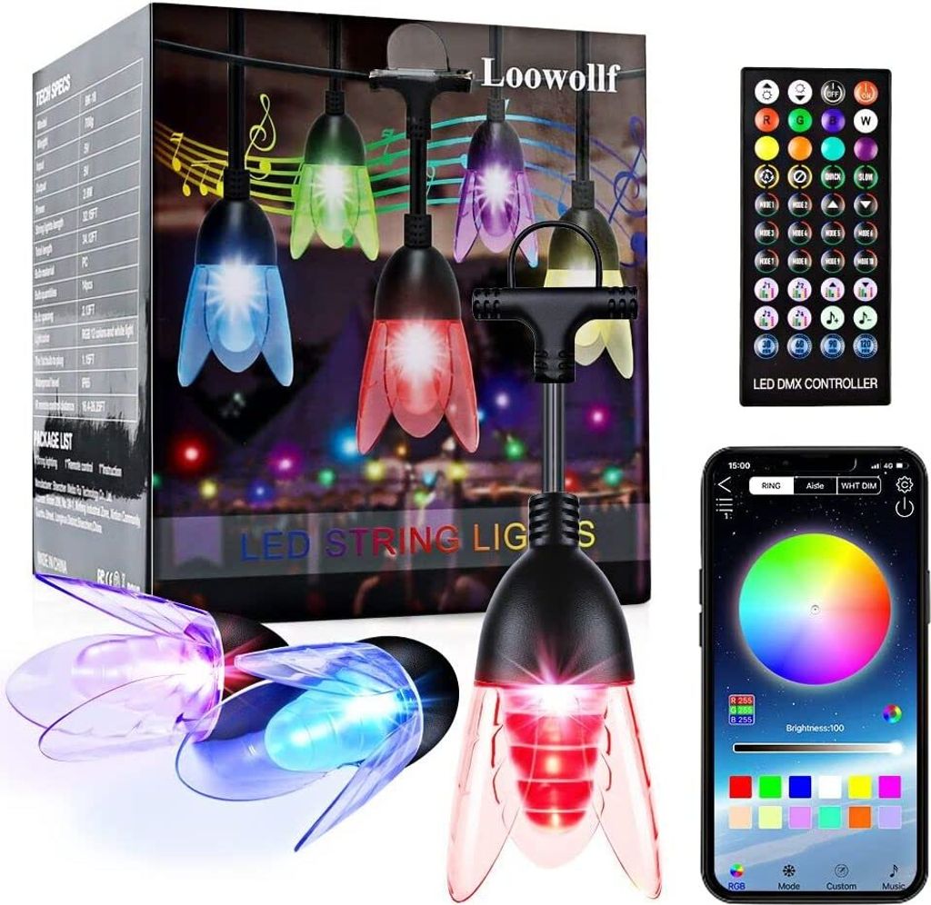 10.4m Smart LED Lichterkette,M8C 14-teilig Blütenblattform Produktbild 