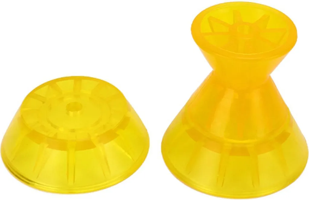 Rouleau de proue marin en PVC jaune pour remorque de bateau - Lot de 3