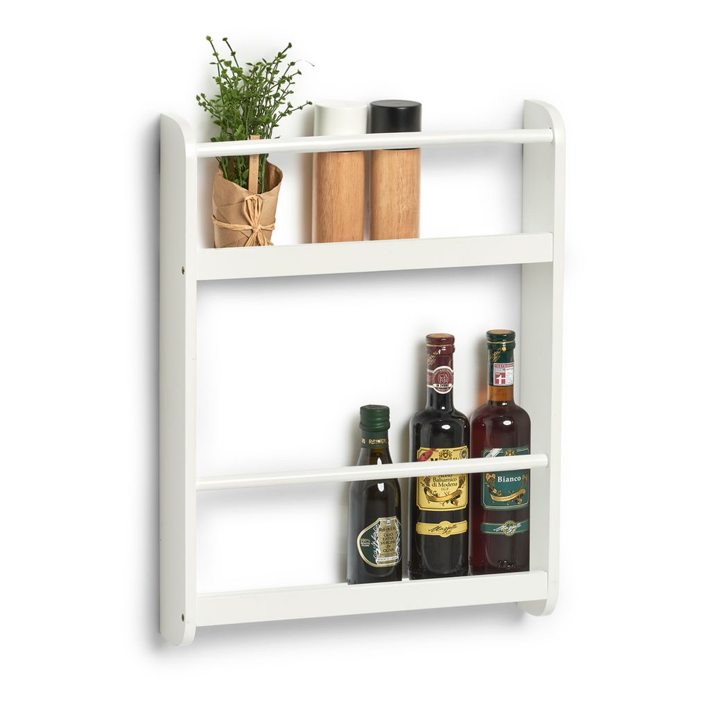 Zeller Wandregal m. 2 Ablagen, MDF, weiß, 42 x 9 x 56 cm Produktbild 