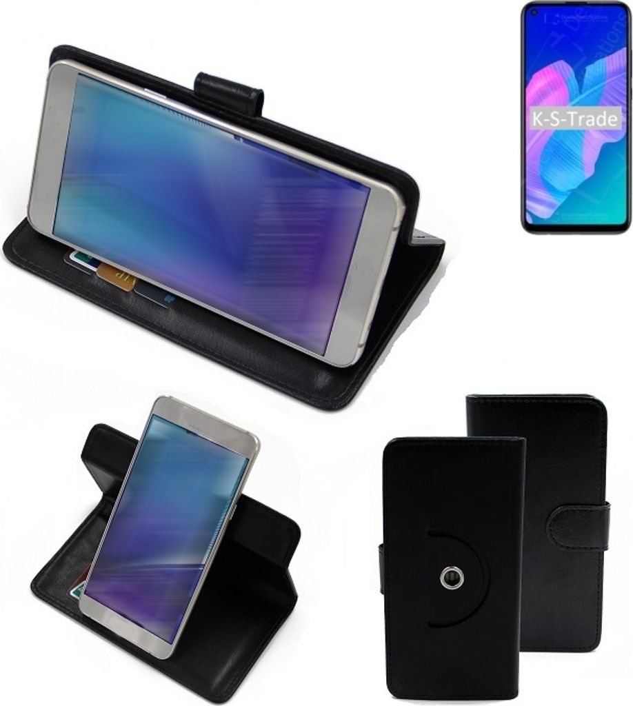 K-S-Trade Case Schutzhülle Handyhülle kompatibel mit Huawei Y7p Flipcase Smartphone Cover Handy Schutz Tasche Klapphülle Walletcase schwarz (1x)