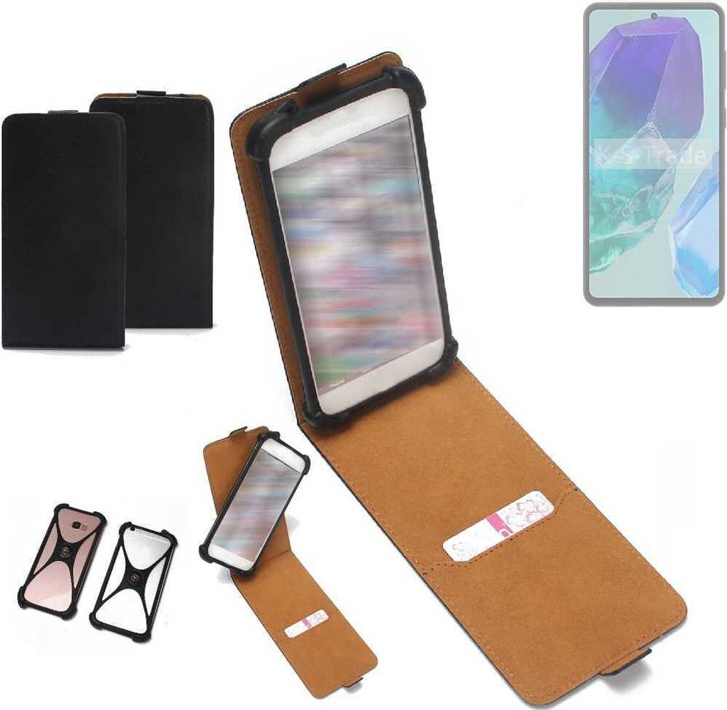 K-S-Trade Handyhülle Schutzhülle kompatibel mit Samsung Galaxy M55s 5G Hülle Case Cover Flip Style Bumper schwarz 1x