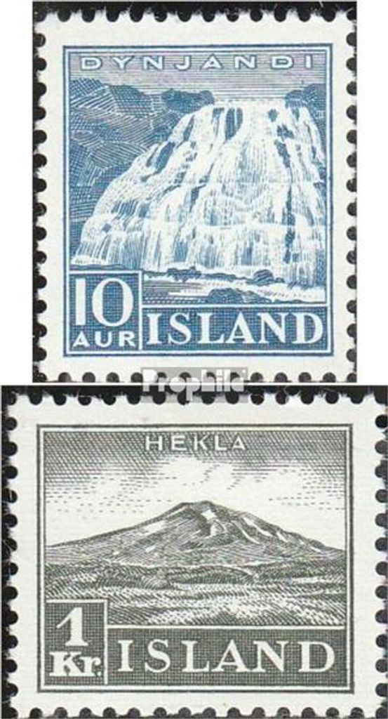 Briefmarken Island 1935 Mi 181-182 (kompl.Ausg.) postfrisch Landschaften