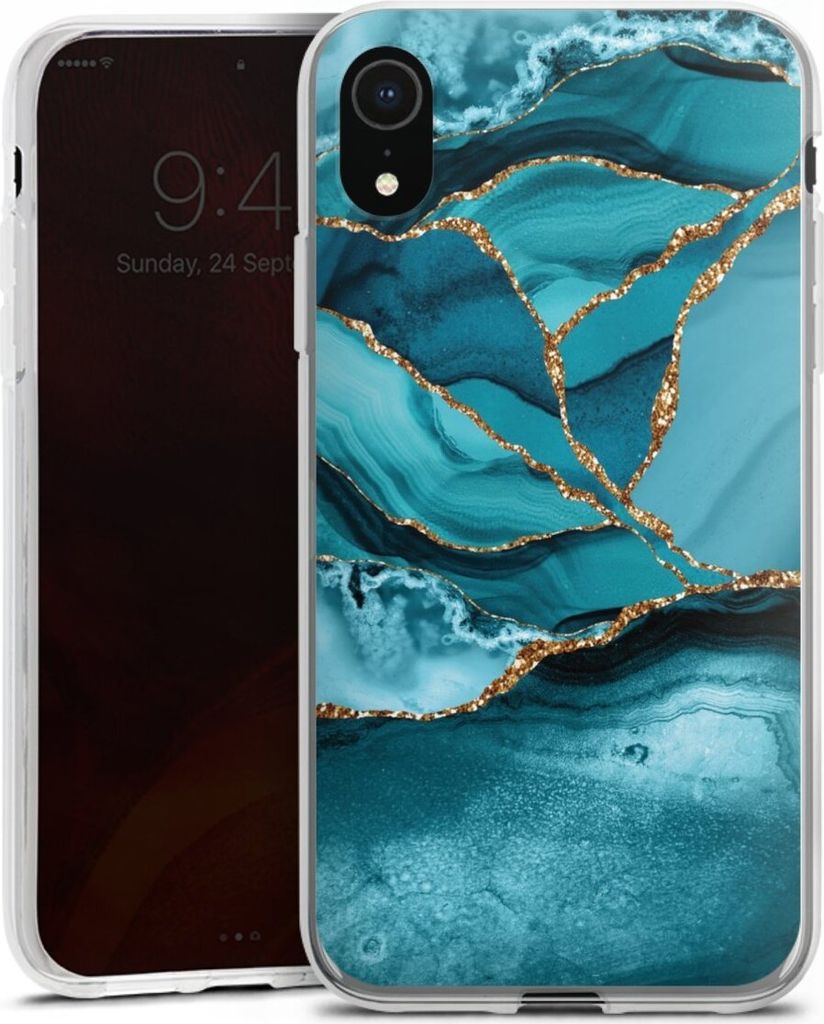DeinDesign Handyhülle für Apple iPhone Xr Silikon Hülle Case Smartphone Schutzhülle Edelstein Glitzer Look Marmor
