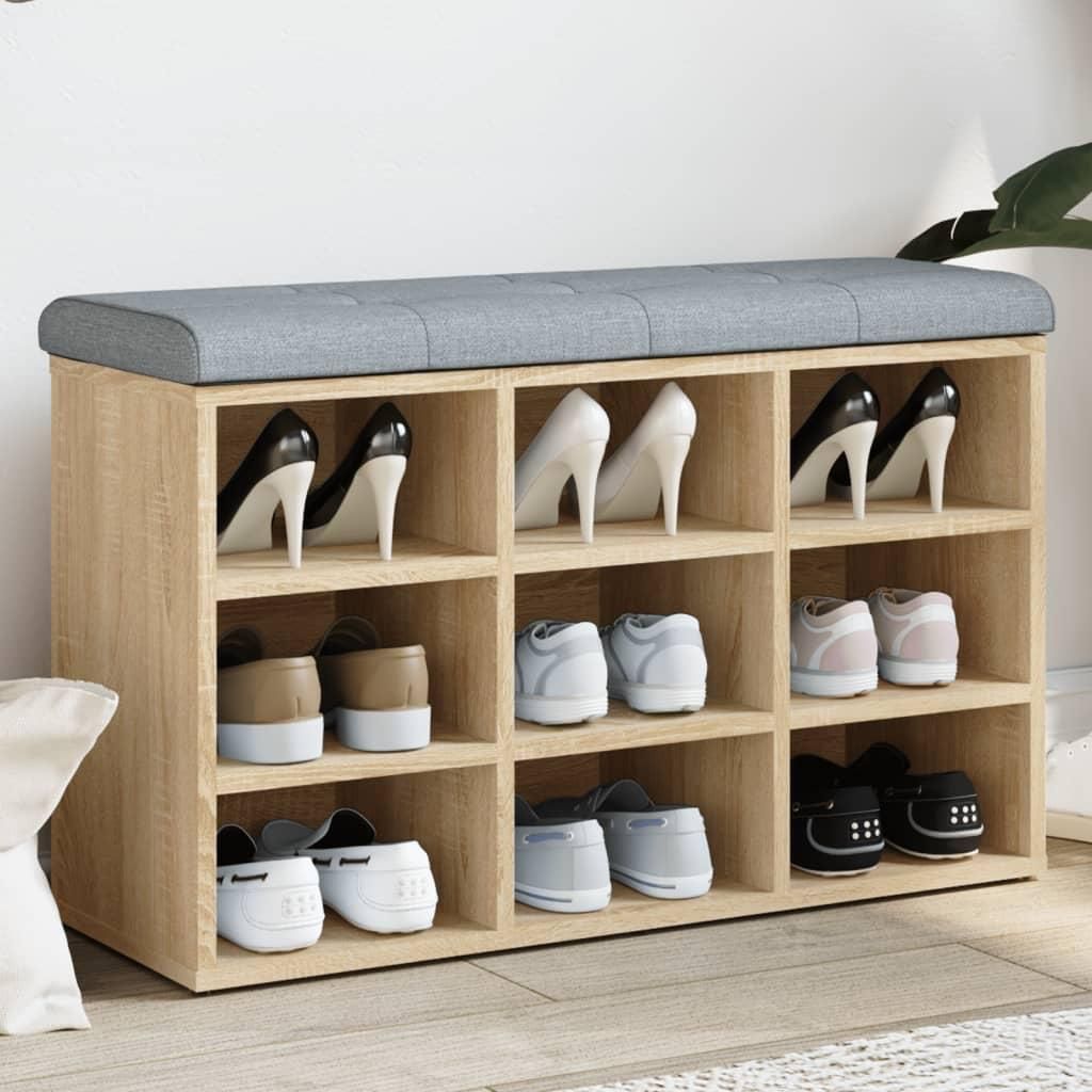 vidaXL Lavice na boty Sonoma dub 82 x 32 x 50 cm Materiál Obrázek produktu 