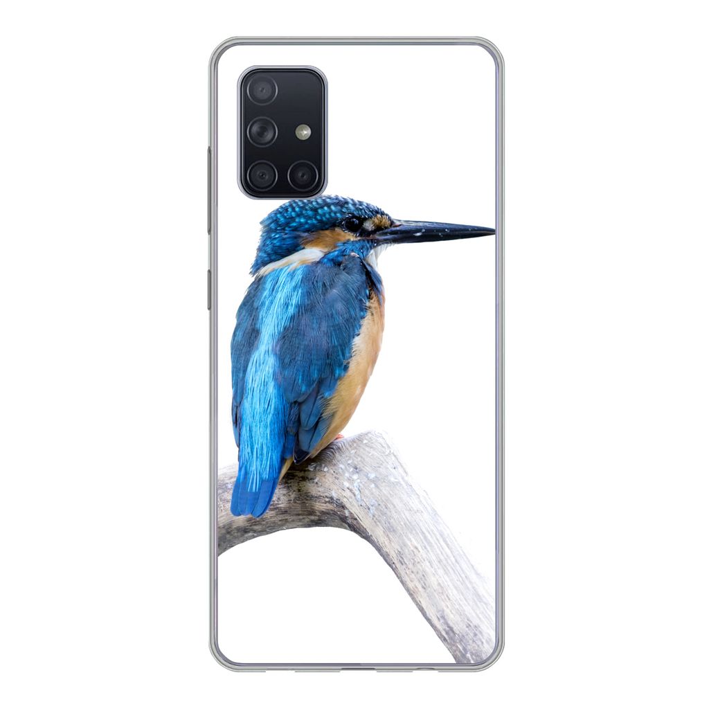 MuchoWow Handyhülle Schutzhülle Hülle für Samsung Galaxy A51 5G Eisvogel - Zweig - Schnabel Silikon Softcase Handy Hülle - Abbildung