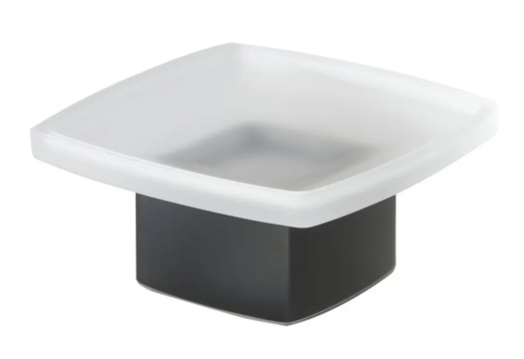 Dispenser Sapone Sapho Gedy 545114 Nero Opaco e Vetro Satinato