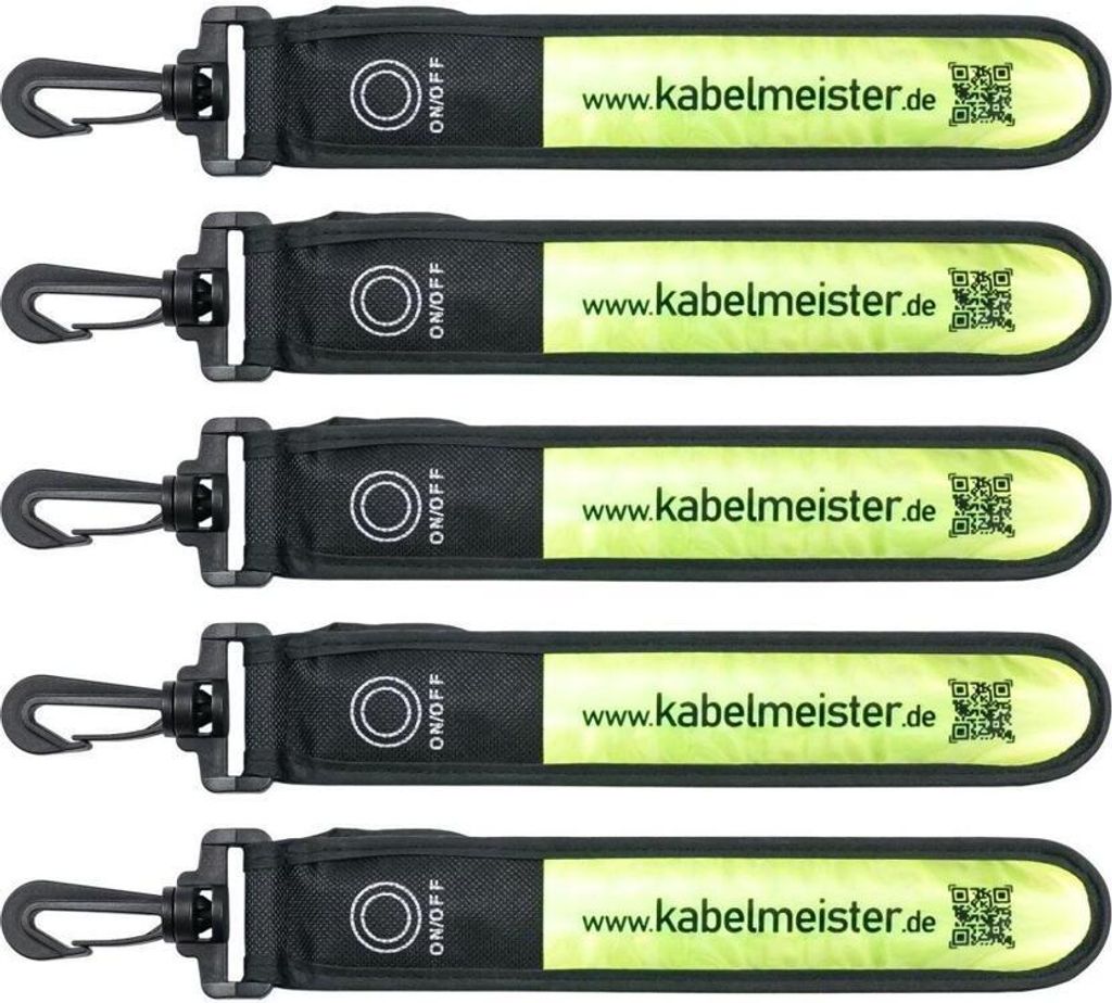 kabelmeister LED-Leuchtband Blinkl. Reflekt. gelb 5er Set
