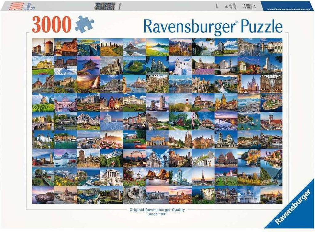 99 beaux endroits en Europe Ravensburger 17080 Image du produit 