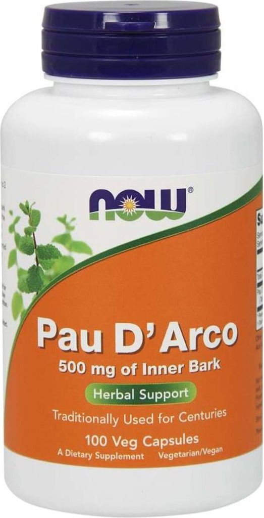 NOW Foods Pau d'Arco 500 mg (100 capsules) - Artikelnummer Productafbeelding 