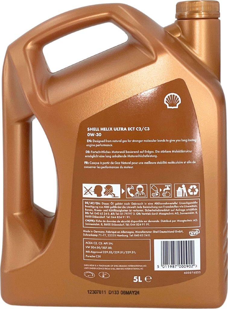 Shell Helix Ultra ECT C2 C3 0W-30 5 Liter + 1 Liter GRATIS Produktbild 5