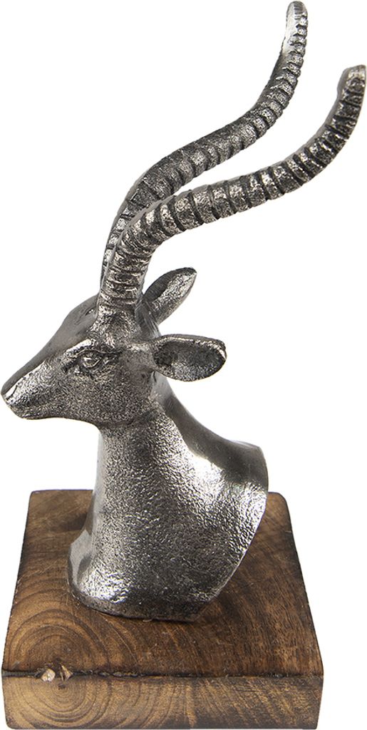 Clayre & Eef Figur Hirsch 21 cm Silberfarbig Aluminium Produktbild 