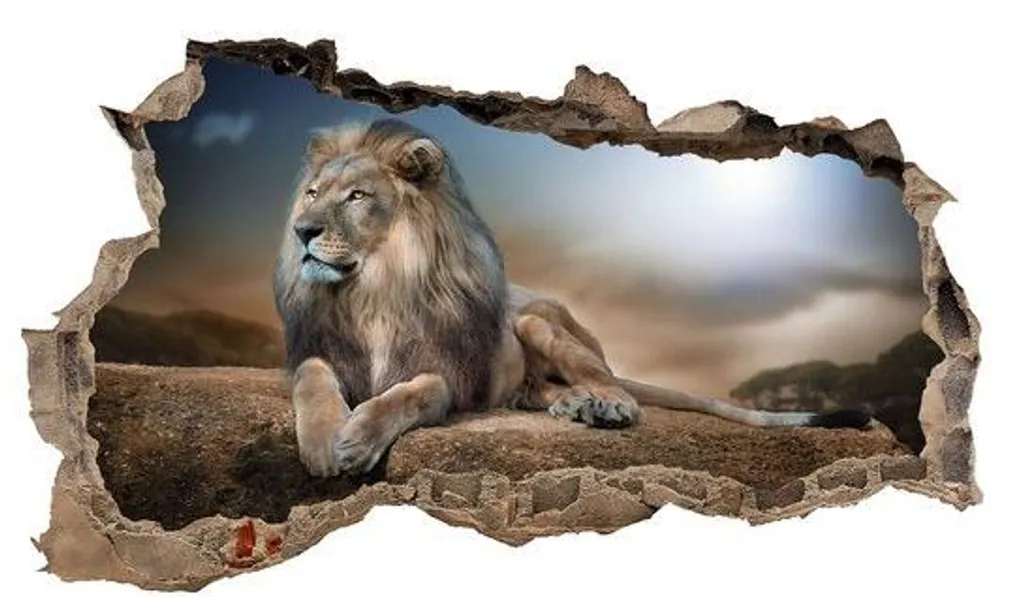 Decorer un mur blanc facilement avec le sticker 3D Animaux 60x100 cm