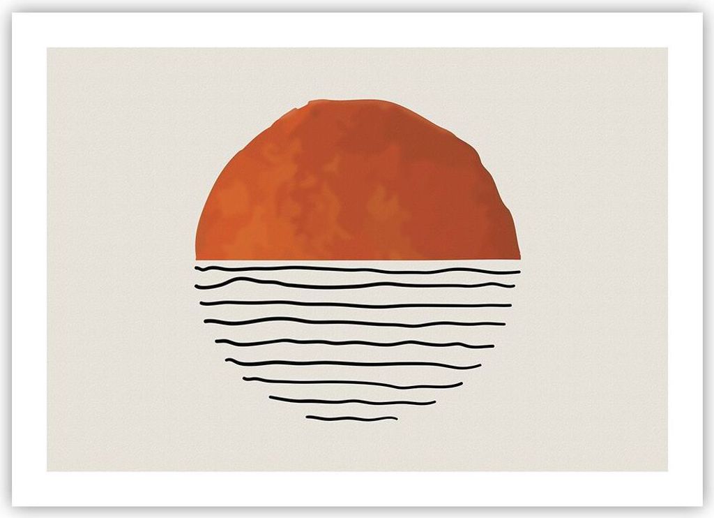Poster - Poster ohne Rahmen - Modern Sonne Meer - 70x50 cm - Wand Bild - Wanddeko - Wandbilder - Kunstposter - Wandposter - Bilder - Kunstdruck - W...