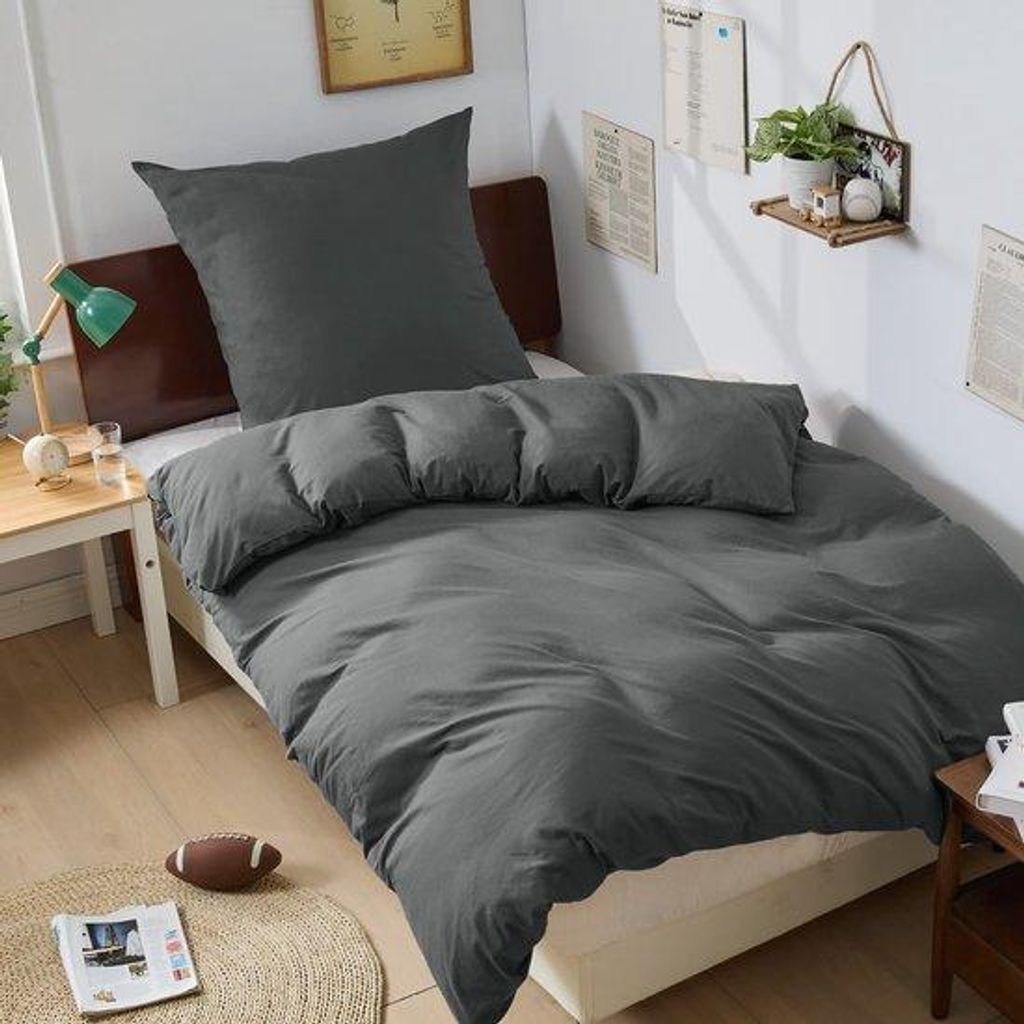 Unyqoos Atmungsaktives Baumwollbettzeug-Set mit Reißverschluss und zeitlosem Design