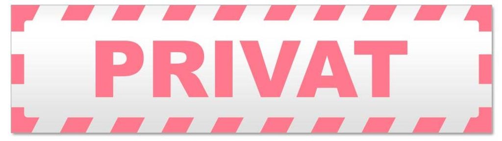 Kiwistar - Autoaufkleber - Hellrosa - 45 x 12 cm - PRIVAT gestreift - Hinweis Aufkleber Sticker für Auto, Kfz, Fahrrad, PKW, LKW