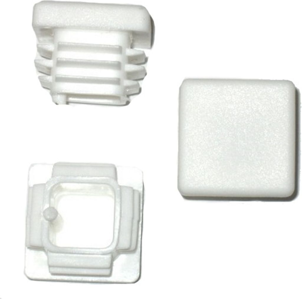 5 x Lamellenstopfen Vierkantrohrstopfen 22 x 22 mm (Außen) Stopfen WEISS