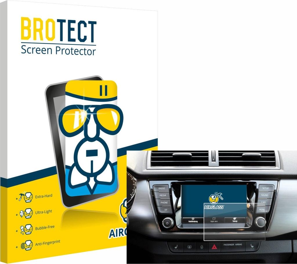BROTECT Schutzglas für Skoda Fabia 3 Combi 6.5" Schutzfolie Panzer Folie Glas Display Schutz klar