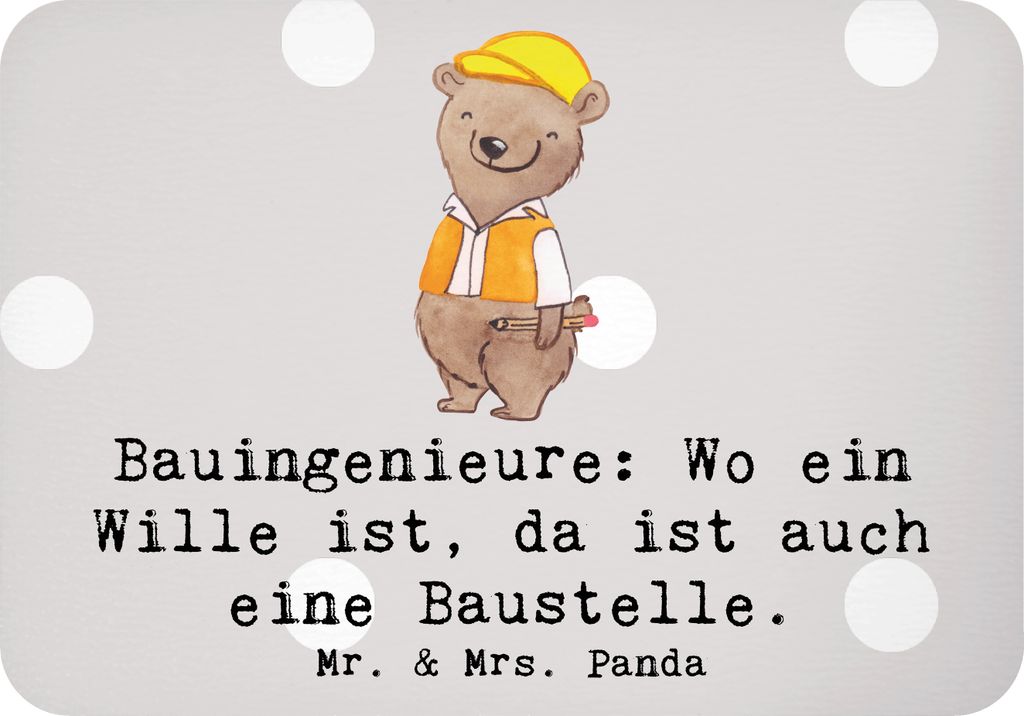 Mr. & Mrs. Panda magnet Bauingenieur Wille - Grau Pastell - Geschenk, da ist auch eine Baustelle, whiteboardmagnet, Projektmanagement, Kühlschrank...