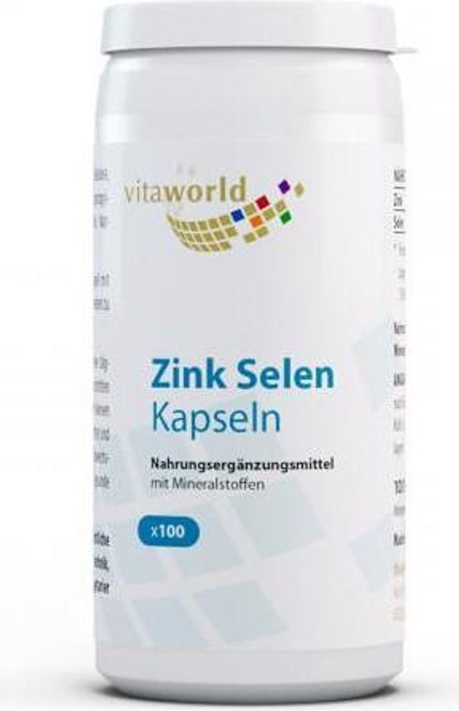 Vita World Zink Selen | 100 Kapseln - Vegan, Immunsystem & Zellschutz