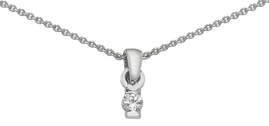 Pendentif Argent 925 Anti-Allergie Chaîne Fine Oxyde Zirconium