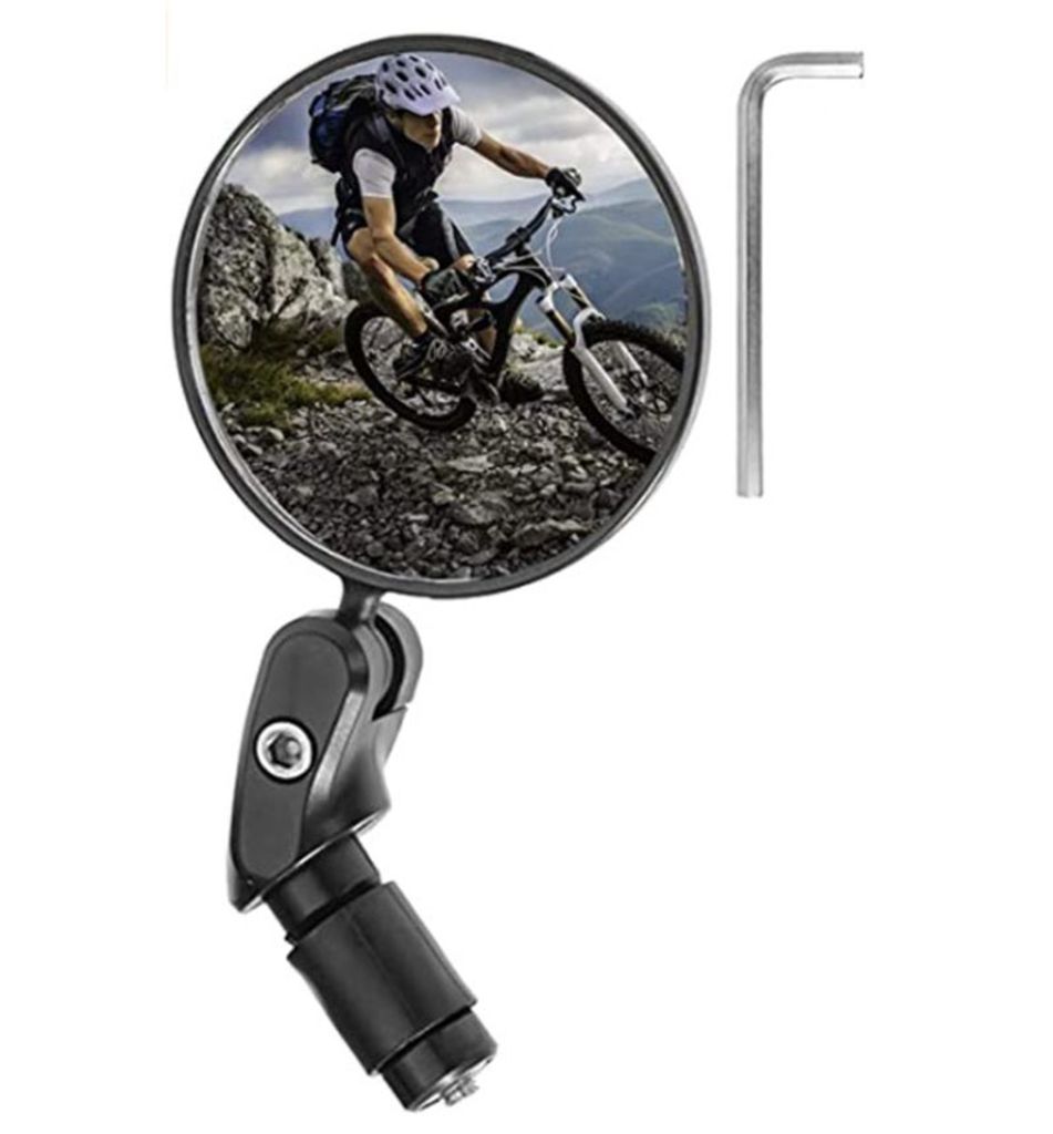 Sicherer Rückspiegel Fahrradspiegel EIN Paar Universal Fahrradspiegel Lenkspiegel Verstellbar 360° Glaslinsenstangenende Mountainbike-Spiegel Verstellbarer Fahrradglasspiegel Drehbarer