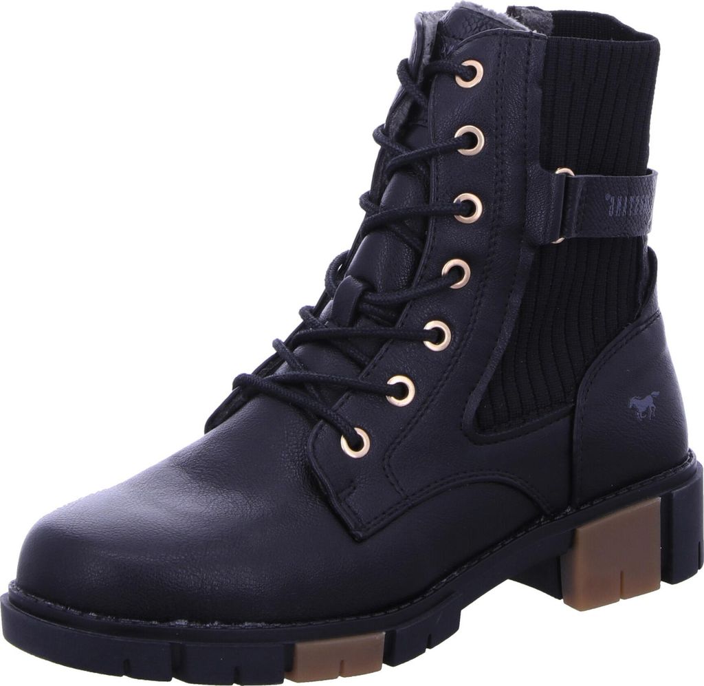 Mustang Damen Stiefelette gerippter Strickschaft Stretch Produktbild 