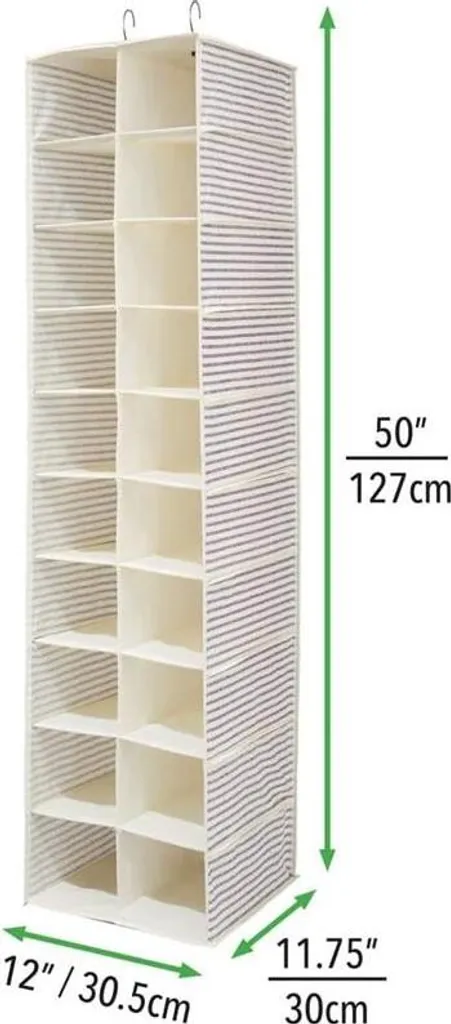 mDesign Étagère Suspendue en Plastique à 20 Compartiments Bleu et Beige