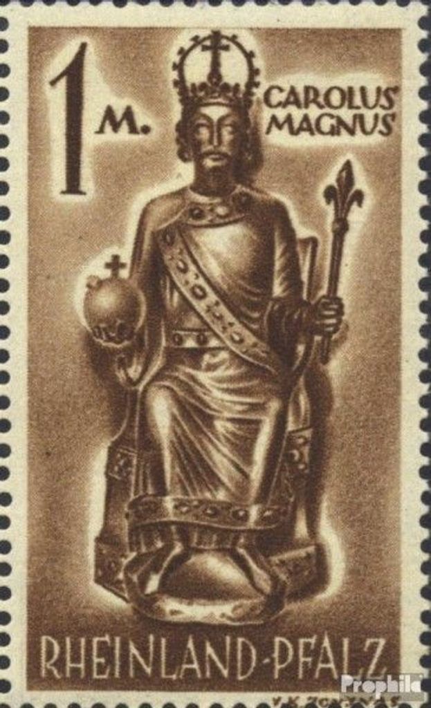 Briefmarken Franz. Zone-Rheinland Pfalz 1947 Mi 15II, Auswuchs am Apfel (Feld 29) postfrisch Freimarke