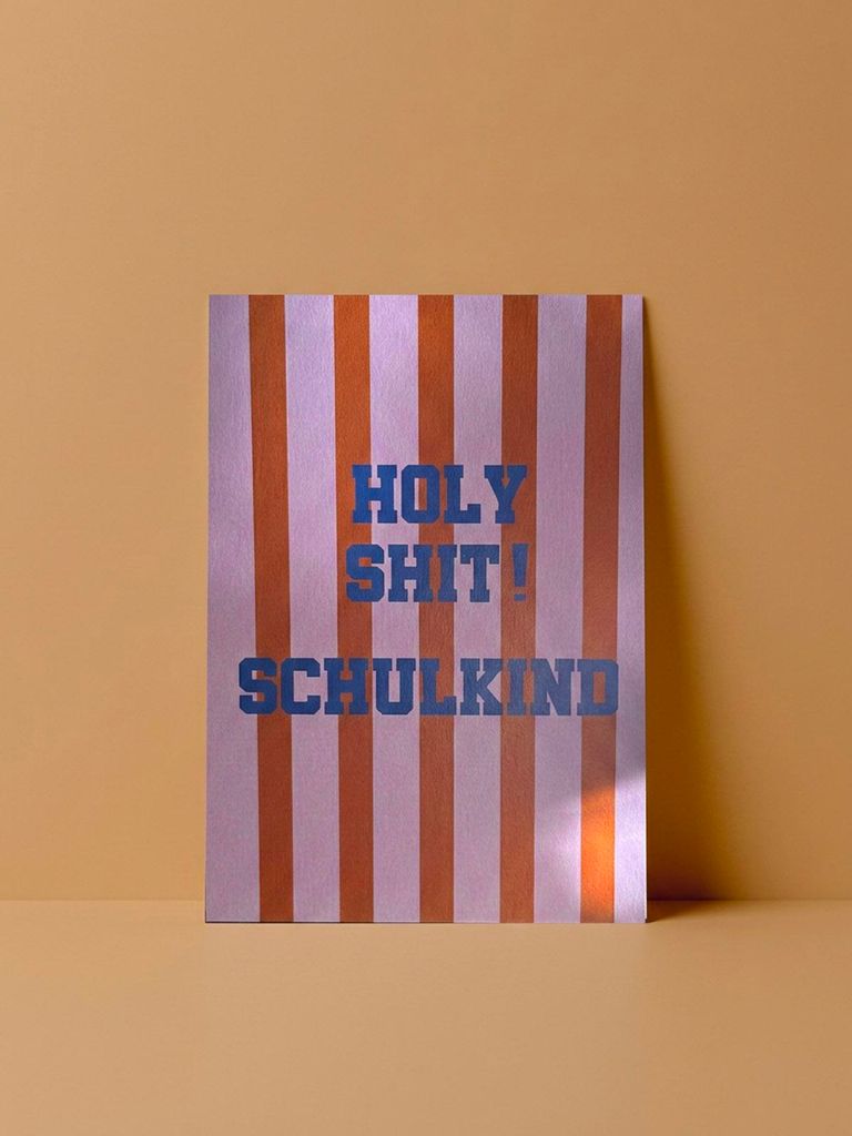 coopz Einschulungskarte- Holy Shit! Schulkind, Farbe:blau