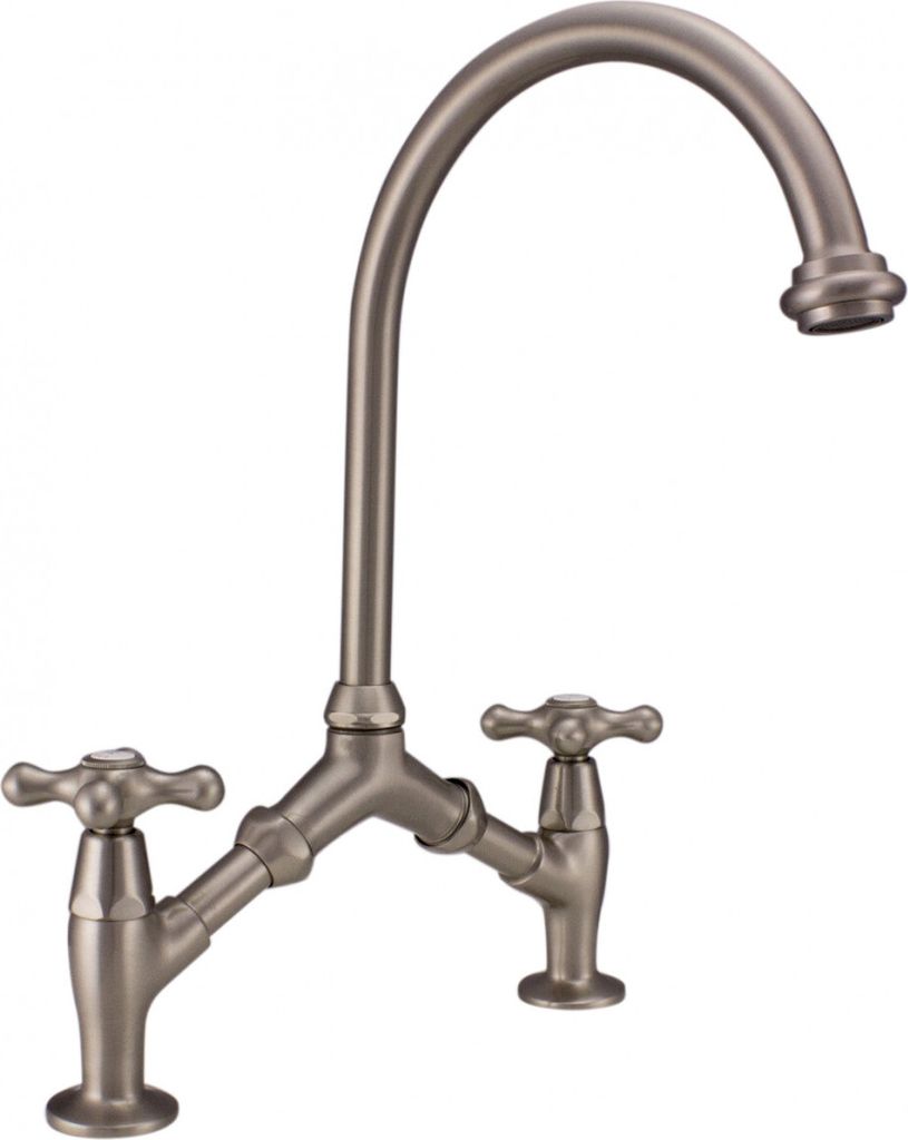 PB Classic Nostalgische klassische Küchenarmatur Edelstahl mit variablem Achsabstand, 2 Löcher 18-25cm 1208954353