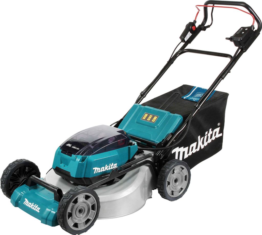 Akku-Rasenmäher Makita DLM532ZX2 2x18V LXT, Schnittbreite of 53 cm, Selbstfahrantrieb und robustes Stahlgehäuse de