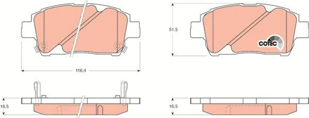 Plaquettes de frein TRW GDB3242 pour Toyota Celica et Corolla OE 0446552060