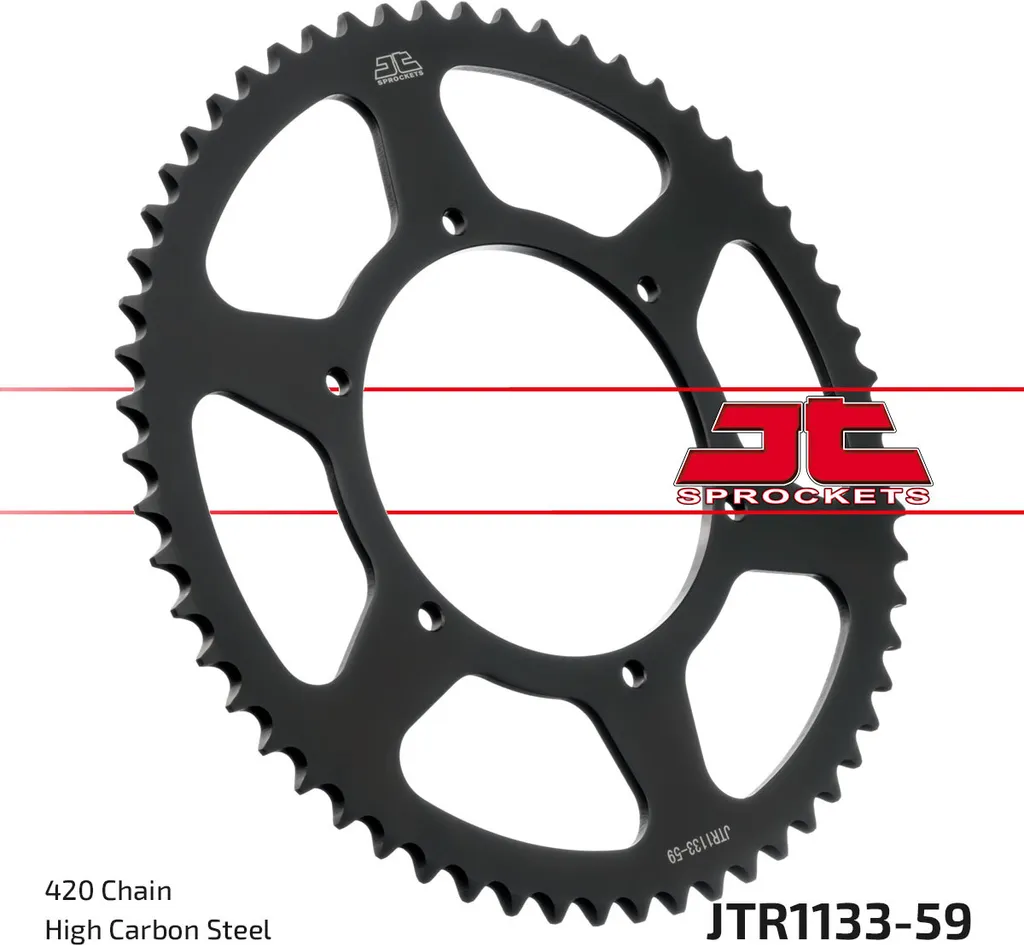 Pignon 420 59Z JT Sprockets - Acier Renforcé Diamètre 108mm Fixation 123mm