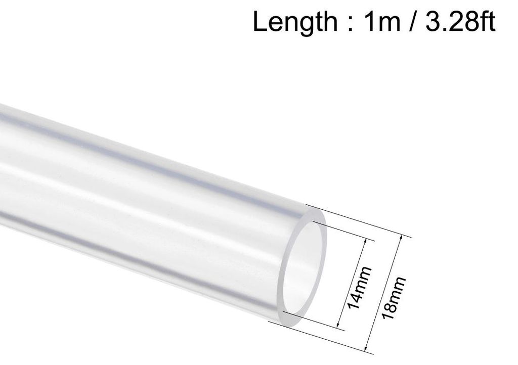Silikonschlauch 9/16"(14mm) ID x 11/16"(18mm) OD 3.3ft(1m) Gummischlauch Luftschlauch Wasserleitung fš¹r Pumpentransfer Klar