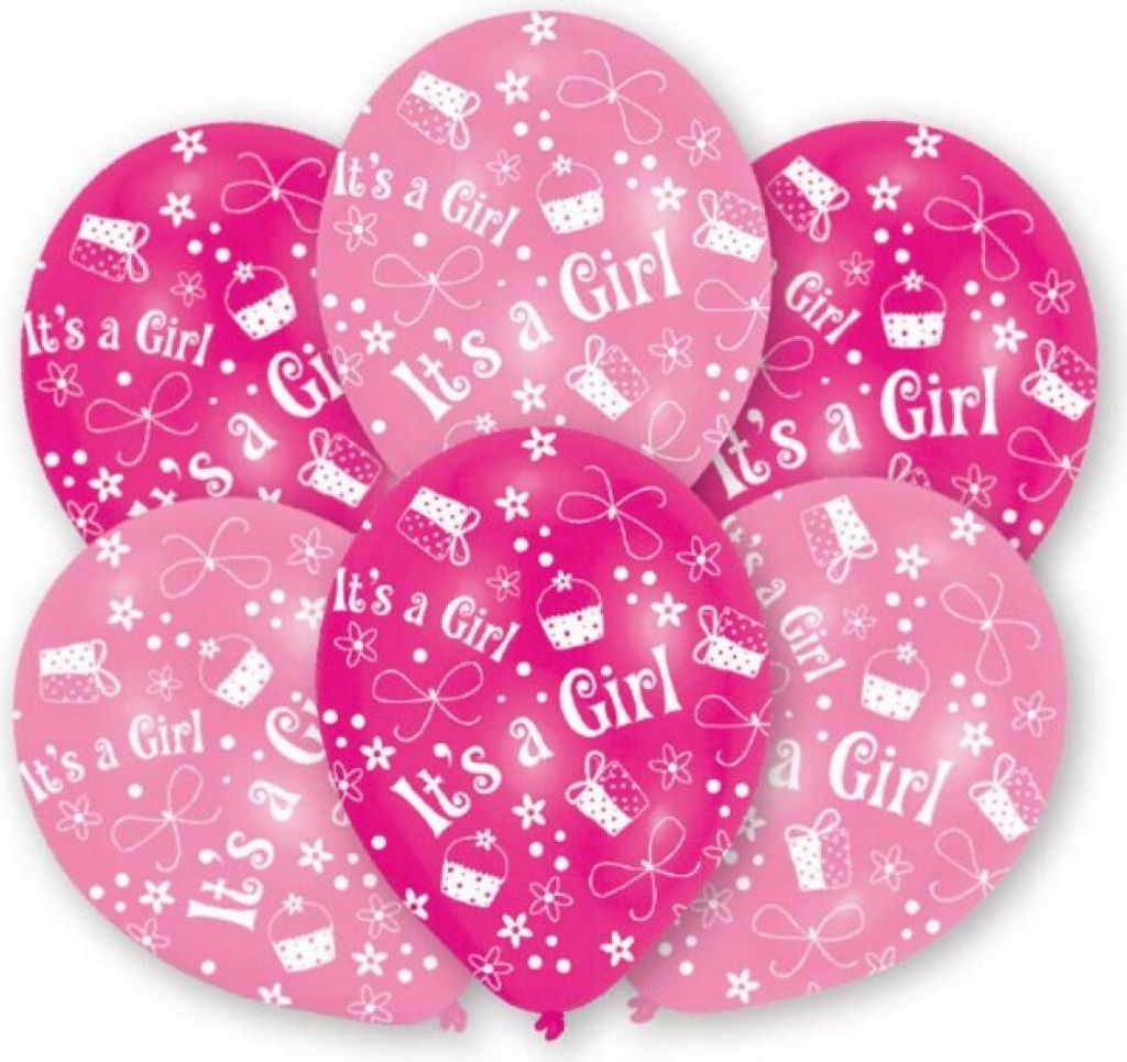 Amscan Balloons It's A Girl 6 Pieces 27.5 Cm