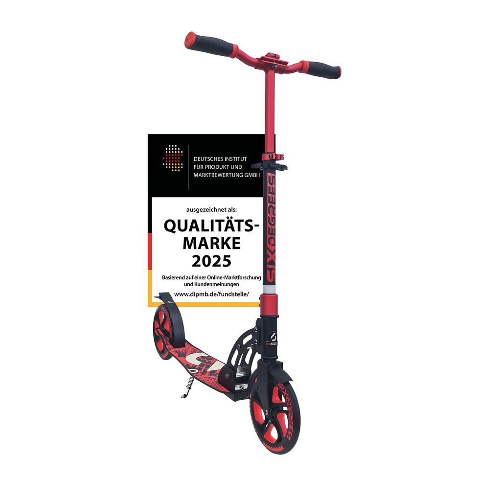 SIX DEGREES Aluminium Scooter 205 mm racing red, Produktbild 