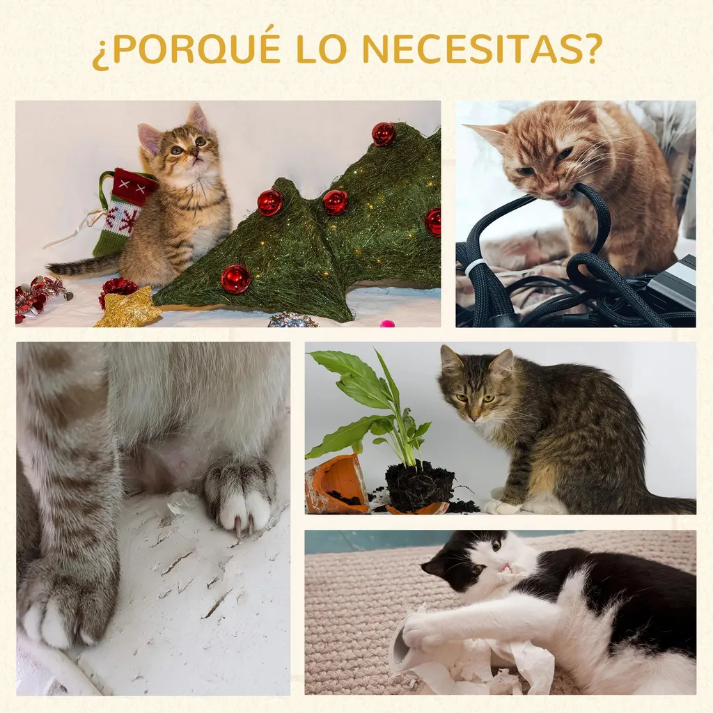 Arbre à chat 4 niveaux pour appartement, zone de repos et de griffage
