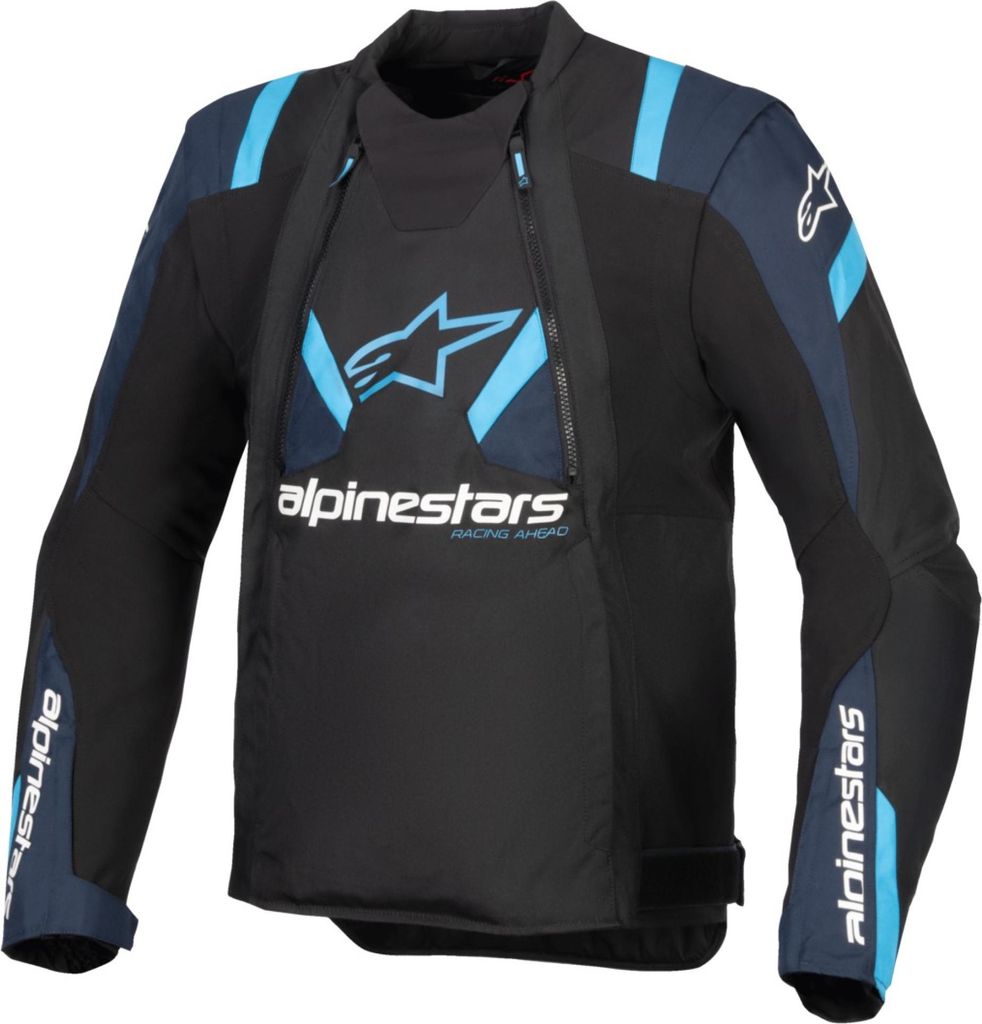 Alpinestars T-Stunt Air Motorrad Textiljacke, schwarz/blau, L