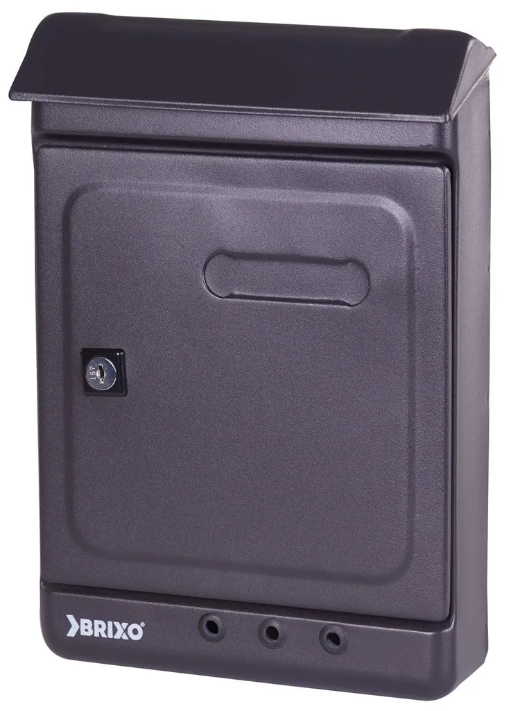 Boîte aux lettres fine Jolly Black Brixo : format gain de place noir