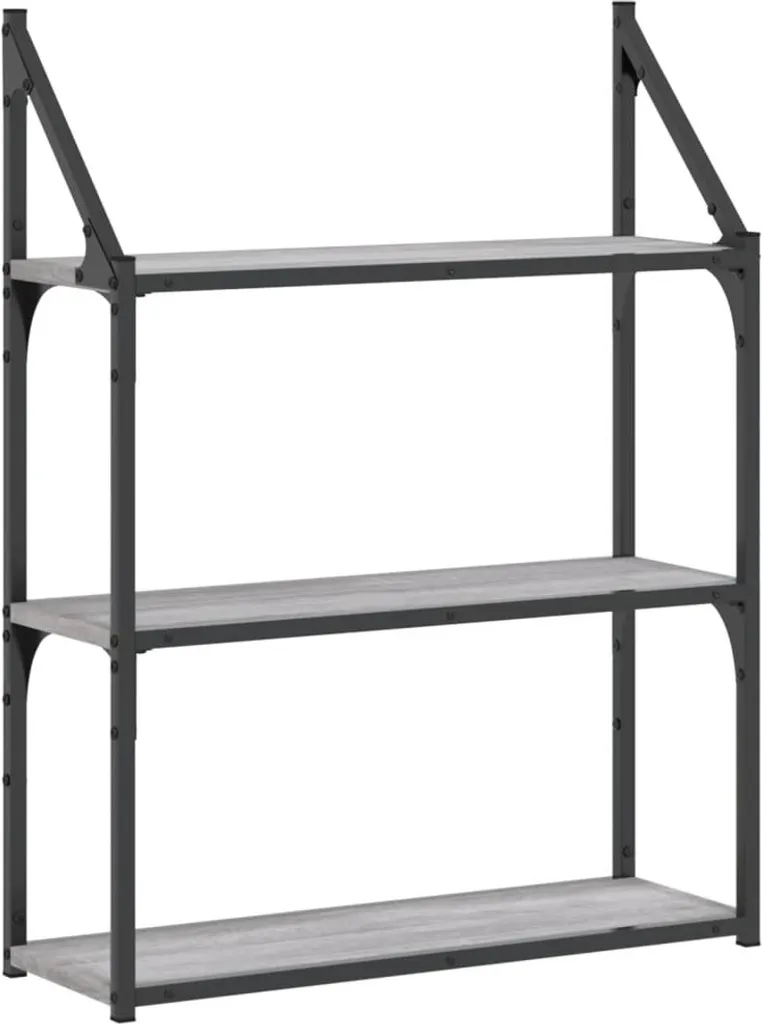 Mensola Design SYFAX™ Grigio Sonoma 3 Livelli - 60x21x78,5 cm