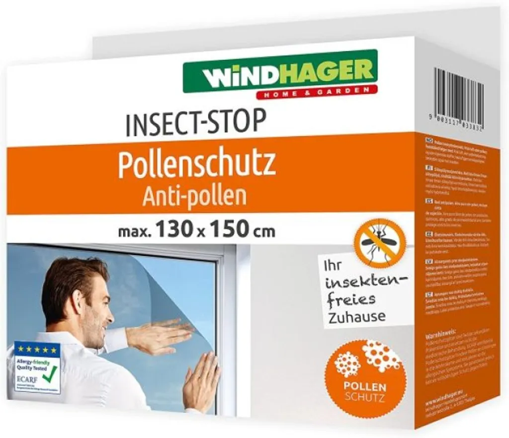 Protezione Antipolline Windhager 03383 Antracite - Kit Completo 130x150