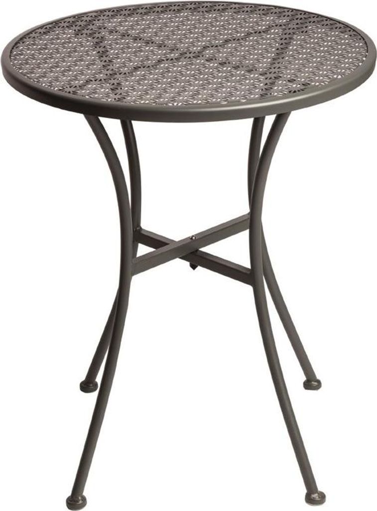Bolero runder Bistrotisch in schlankem Design Stahl grau 60cm