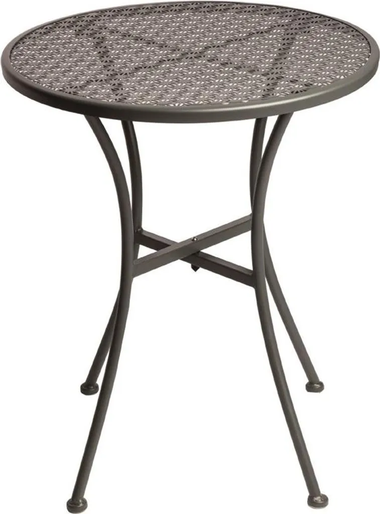 Petite table de jardin ronde Bolero grise 60 cm pour balcon et terrasse